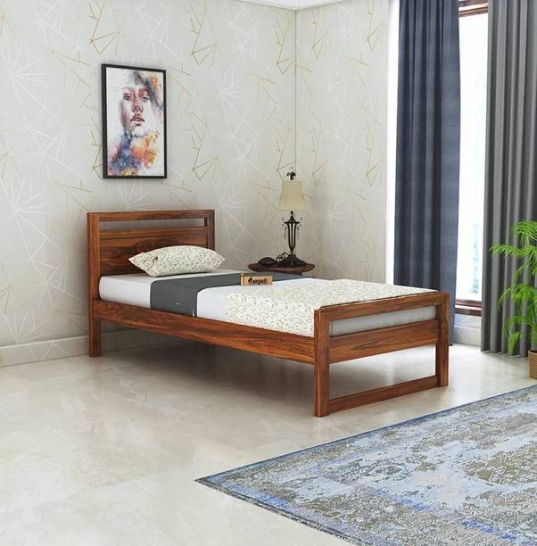 Ganpati Arts Sheesham Wood Rio Bed/Wooden Single Cot For Home/Without Storage Single Bed Solid Wood Single Bed, 203.2 cm x 96.52 cm (6.67 ft x 3.17 ft)