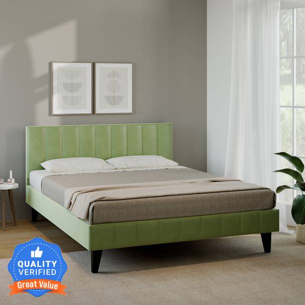 Flipkart Perfect Homes Essentials Barclay Upholstered Tufted Platform Engineered Wood King Bed