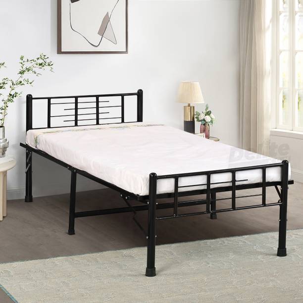 Delite Kom Lazo Foldable Metal Single Bed (6.7x3ft) | Heavy Load | 1 Year Warranty | Strong Metal Single Bed