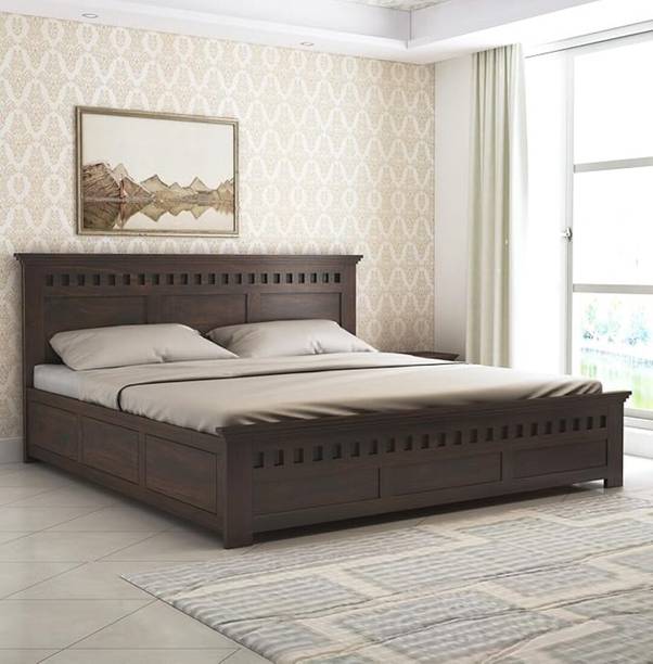 Flipkart Perfect Homes Sheesham Wood King Size Bed With Box Storage For Bed Room, Hotel. Solid Wood King Box Bed