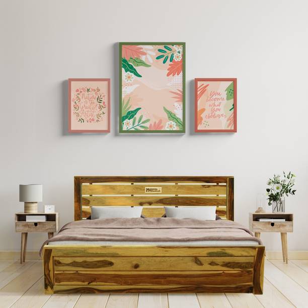 Meera Handicraft bed solid sheesham wood in king size Delivery Condition - DIY(Do-It-Yourself)) Solid Wood King Box Bed
