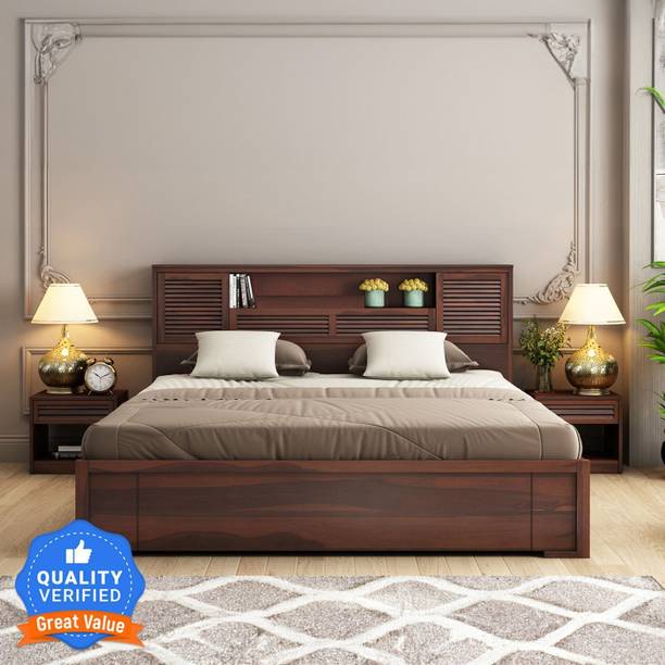 Flipkart Perfect Homes Solid Wood Queen Box Bed
