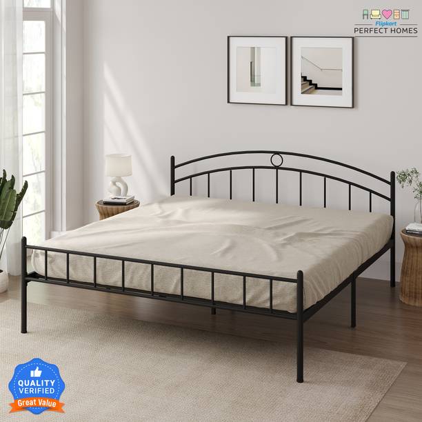 Flipkart Perfect Home Zurich Metal King Bed, 204 cm x 189 cm (6.69 ft x 6.2 ft)