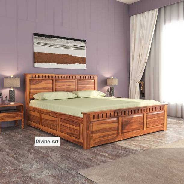 Divine Arts Solid Sheesham Wood King Size For Bedroom/ Hotel | Solid Wood King Box Bed Solid Wood King Box Bed