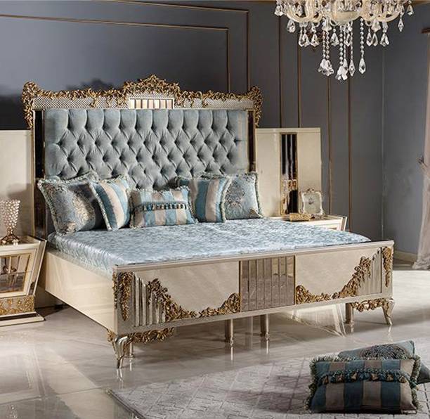 alishaank ZULU TURKSH STYLE ROYAL LUXURY PREMIUM TEAKWOOD Solid Wood King Hydraulic Bed, 170 cm x 170 cm (5.58 ft x 5.58 ft)