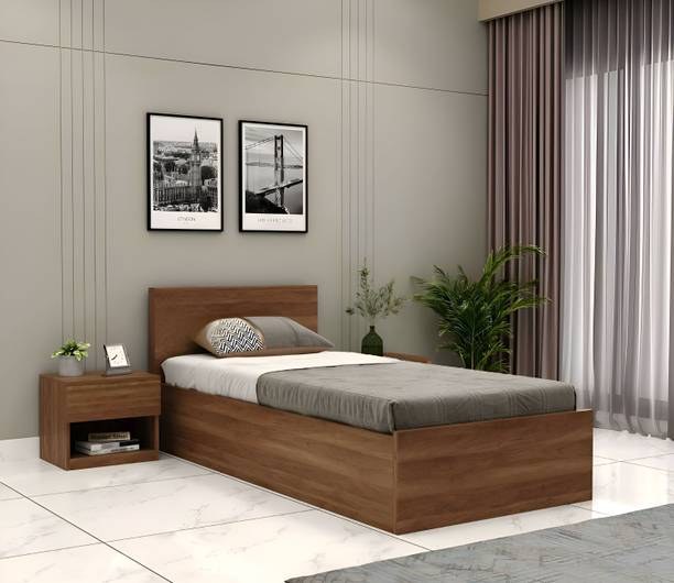 Floresta Wud Engineered Wood Single Bed for Bedroom | Modern & Compact Design Engineered Wood Single Box Bed