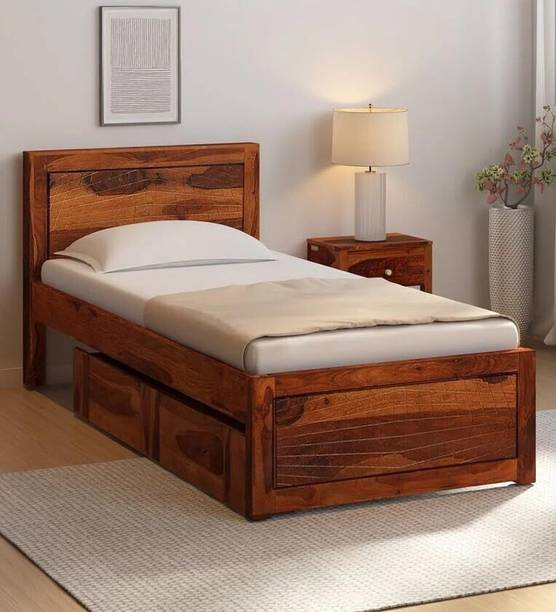 Ferrovilla Solid Wood Single Drawer Bed, 198.12 cm x 91.44 cm (6.5 ft x 3.0 ft)