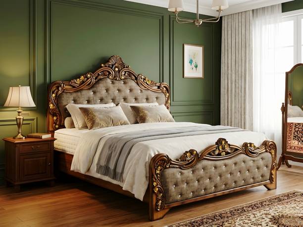 Royal Furniture and Fabrications Royal_wooden_Bed_G Solid Wood King Box Bed, 206 cm x 183 cm (6.76 ft x 6.0 ft)