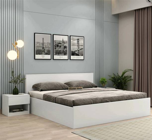 Wooden Street Harper Bed with Box Storage Bed With Headboard Engineered Wood King Box Bed, 208.2 cm x 187.9 cm (6.83 ft x 6.16 ft)