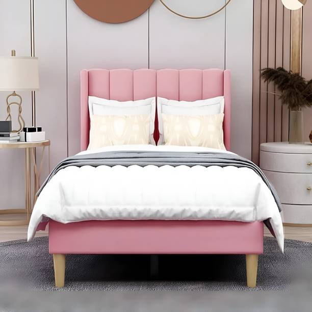Flipkart Perfect Homes Engineered Wood Upholstered Single Size Wood With Headboard For Bedroom Engineered Wood Single Bed