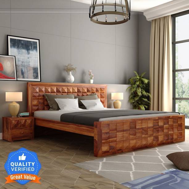 Flipkart Perfect Homes Sheesham Solid Wood Queen Bed