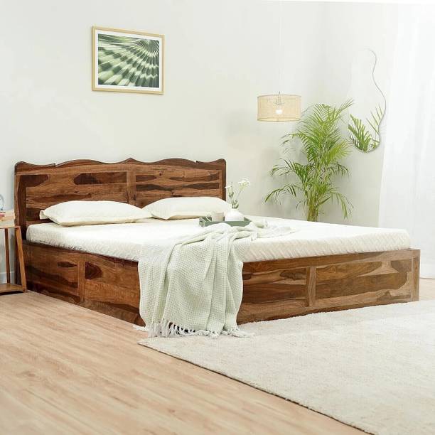 Rajgharana Solid Sheesham Wood King Size Bed with box Storage for Bedroom /Living Room/Home Solid Wood King Box Bed, 206 cm x 190 cm (6.76 ft x 6.23 ft)