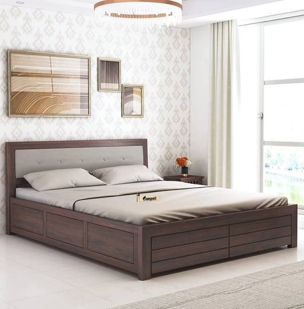 Ganpati Arts Sheesham Wood Bed For Bedroom/Wooden Cot/Bed With Box Storage For Home Solid Wood Queen Box Bed, 188 cm x 193 cm (6.17 ft x 6.33 ft)