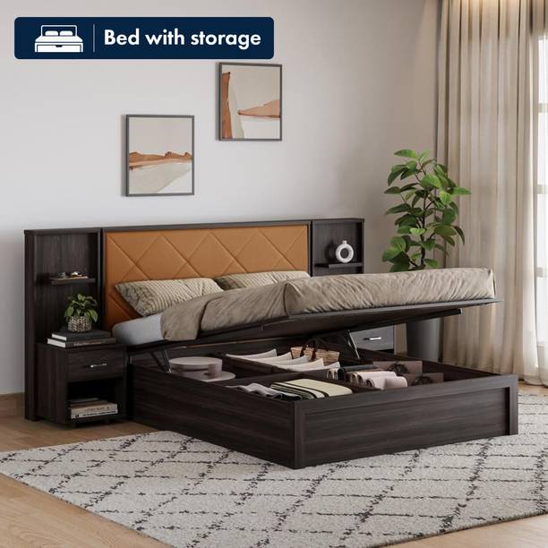 Wakefit Engineered Wood Queen Hydraulic Bed, 213.8 cm x 255.2 cm (7.01 ft x 8.37 ft)