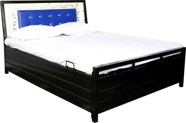 INDIAN FURNITURE MART Metal King Hydraulic Bed, 187.96 cm x 182.88 cm (6.17 ft x 6.0 ft)