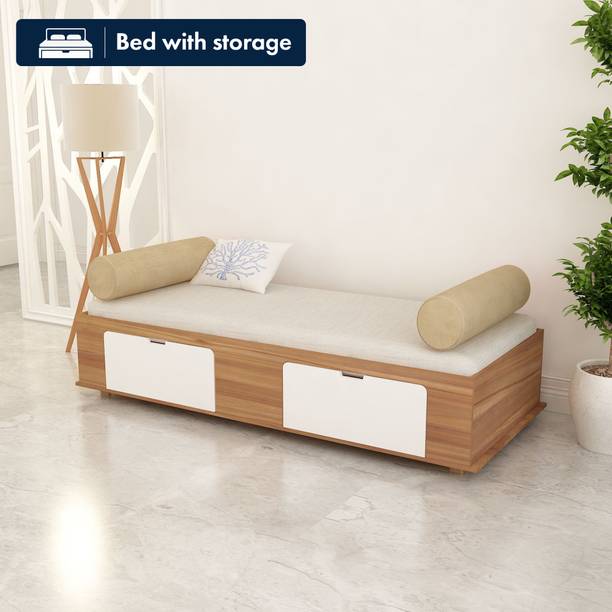 SIVOM Cyprus Multipurpose Diwan/Single Bed with Storage Engineered Wood Single Box Bed, 81 cm x 188 cm (2.66 ft x 6.17 ft)