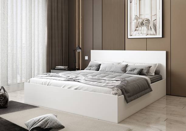 A GLOBIA CREATIONS Carnival Engineered Wood King Box Bed