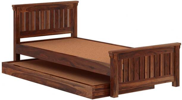 WOODENJOY Sheesham Wood Single Bed/Wooden Single Cot/Wooden Single Bed Without Storage Solid Wood Single Bed