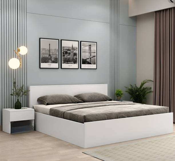 Floresta Wud Engineered Wood Queen Bed for Bedroom | Modern & Compact Design Engineered Wood Queen Box Bed, 208.2 cm x 157.4 cm (6.83 ft x 5.16 ft)