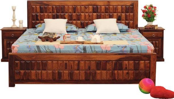 rf royal finish Celiko King Size(72"x78") Without Storage,12-Month Warranty,Bedside Included Solid Wood King Bed