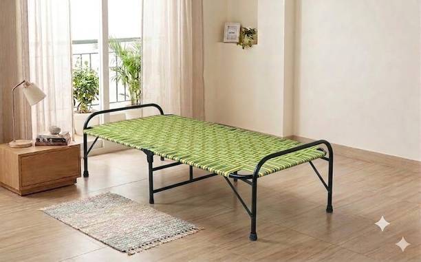 Malik Enterprises Folding Cot Single Bed Metal Frame Sleeping Cot Heavy Duty Foldable Charpai Metal Single Bed, 180 cm x 90 cm (5.91 ft x 2.95 ft)