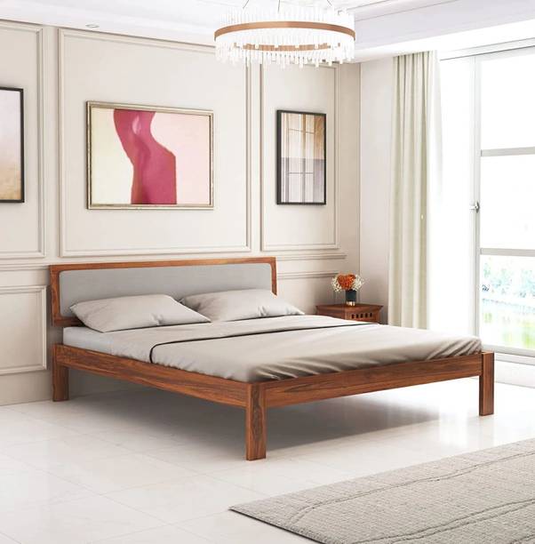 Ganpati Arts Sheesham Wood King Bed/Wooden Cot/Wooden Without Storage Bed For Bedroom/Hotel Solid Wood King Bed, 210.82 cm x 189.23 cm (6.92 ft x 6.21 ft)