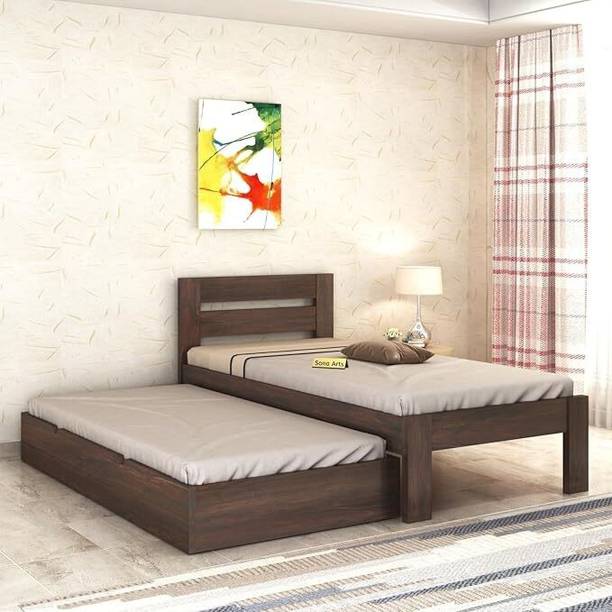 SONA ART & CRAFTS Eros Sheesham Wood Single BedTrundle Bed Solid Wood Single Bed, 206 cm x 97 cm (6.76 ft x 3.18 ft)