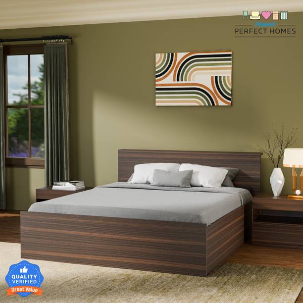 Flipkart Perfect Homes Elysian Engineered Wood Queen Box Bed, 159 cm x 203.8 cm (5.22 ft x 6.69 ft)
