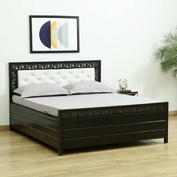 Zkazaa Quent Furniture Metal Double Box, Hydraulic Bed