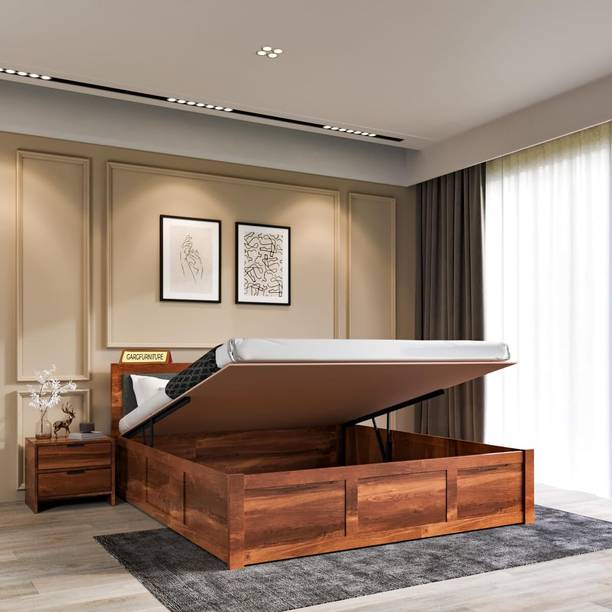 GARGHANDICRAFTS Sheesham Wood Bed/Cot Bed/Palang For Bed Room/Home/Hotel Solid Wood King Box Bed