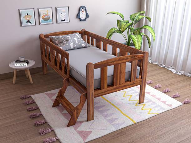 AvishWood Wooden Kids Furniture Single Bed Palang Solid Wood Single Bed, 160 cm x 81 cm (5.25 ft x 2.66 ft)