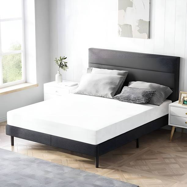 Flipkart Perfect Homes Engineered Wood Upholstered King Size Bed with Headboard for Bedroom Engineered Wood King Bed