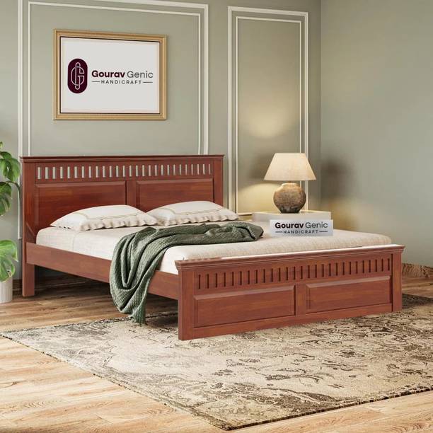Gouravgenic Handicraft Teak (Sagun) Solid Wood Queen Bed, 43.18 cm x 193 cm (1.42 ft x 6.33 ft)