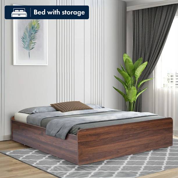Mintwud Pepperfry Den Queen Size Bed, Storage without Bottom Panel Engineered Wood Queen Box Bed, 186 cm x 127 cm (6.1 ft x 4.17 ft)