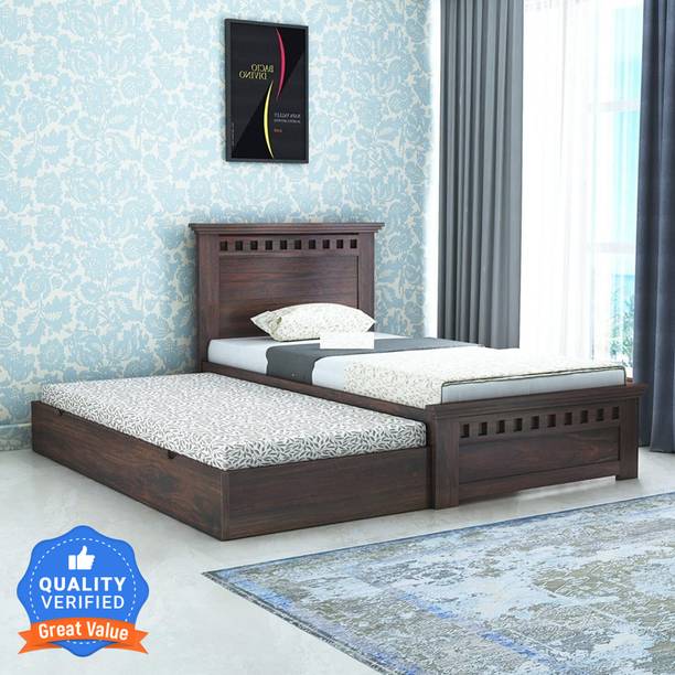 Flipkart Perfect Homes Solid Wood Single Drawer Bed