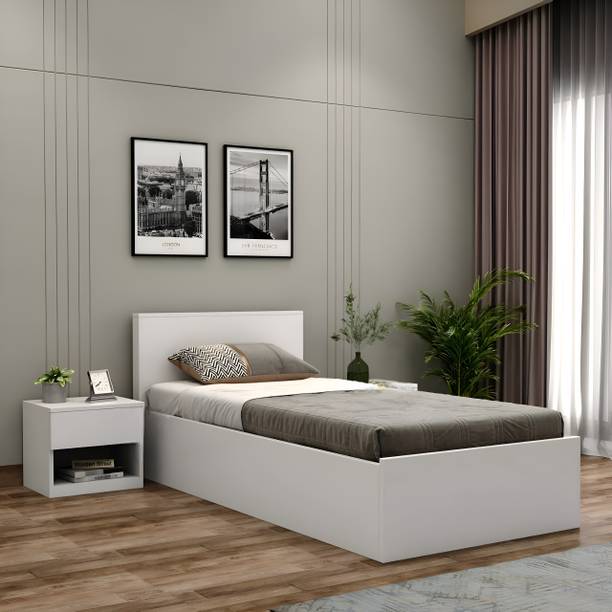 Floresta Wud Engineered Wood Single Bed for Bedroom | Modern & Compact Design Engineered Wood Single Box Bed