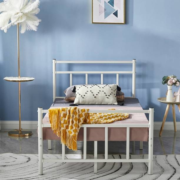 Vibrant Interior AJONA WHITE (6x5) Metal Queen Bed