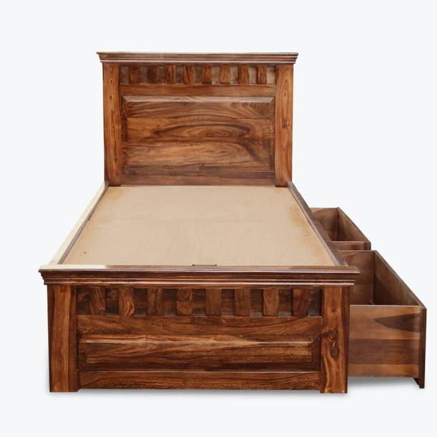Flipkart Perfect Homes Sheesham Solid Wood Solid Wood Single Drawer Bed