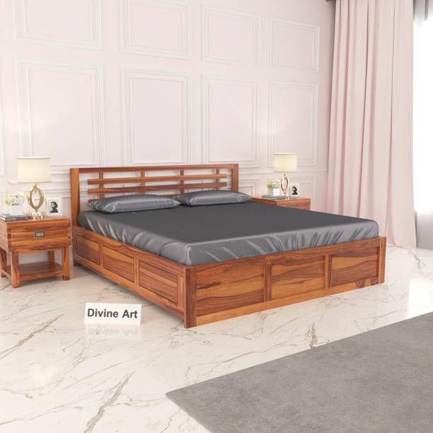 Divine Arts Solid Wood Queen Bed, 180.34 cm x 160.02 cm (5.92 ft x 5.25 ft)