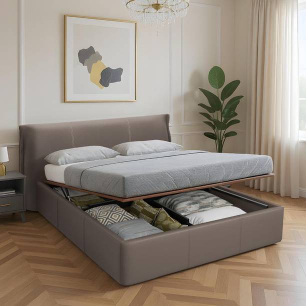 Wakefit Celestra Solid Wood Queen Hydraulic Bed, 192 cm x 221.5 cm (6.3 ft x 7.27 ft)