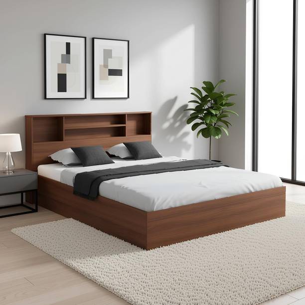 Aspirata Furniture Wooden King Bed/Cot With Box Storage for Livingroom/Drawing room/Bedroom Engineered Wood King Box Bed, 220 cm x 190 cm (7.22 ft x 6.23 ft)