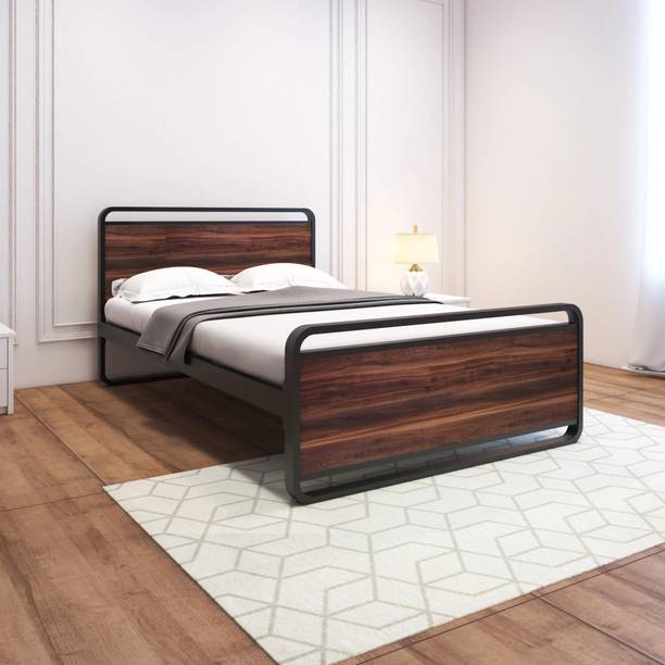 homdec Vega Hybrid Wood and Metal Structure Bed – No Plywood Needed, Noise Free Metal Double Bed
