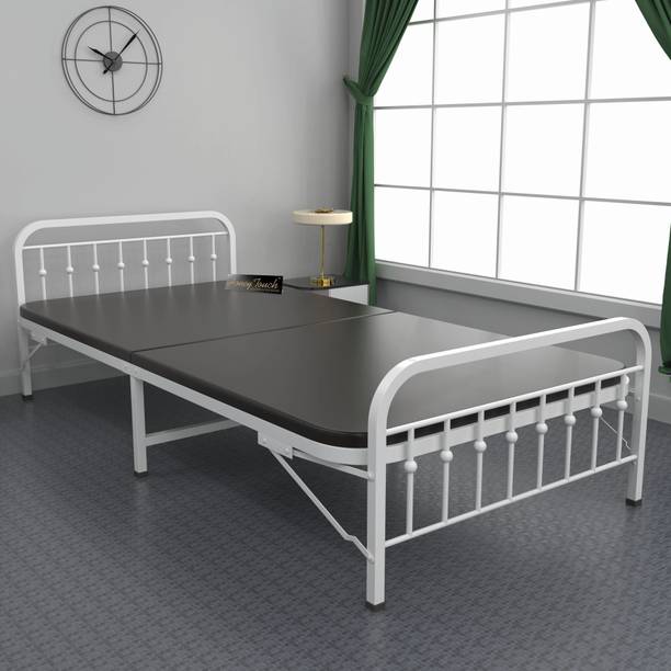 HoneyTouch NOVA Folding Bed Single with Mattress | No Assembly Required | (3ft x 6ft) Metal Single Bed, 190 cm x 91 cm (6.23 ft x 2.99 ft)
