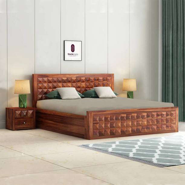 Gouravgenic Handicraft Rosewood ( Sheesham ) Solid Wood Queen Box Bed, 213.36 cm x 162.56 cm (7.0 ft x 5.33 ft)