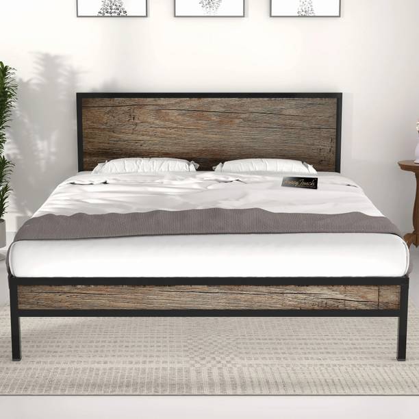 HoneyTouch Luvo Queen Size Bed Frame | No Assembly Required | (5x6.5ft ) Metal Queen Bed