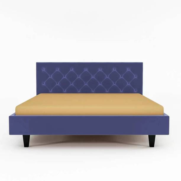Klenta Home Decor Upholster Engineer Wood Queen Size Bed With Button Tufted Headboard For Bedroom Engineered Wood Queen Bed