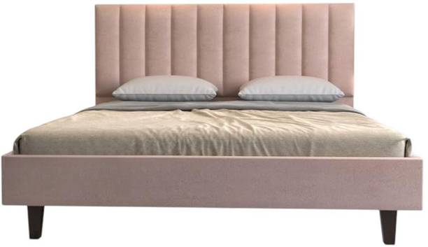 Harnest Solid Engineered Wood Low Height Queen Size Bed Without Storage Engineered Wood Queen Bed