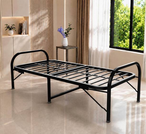 HoneyTouch Atlas Folding Bed Single without Mattress Metal Single Bed, 190 cm x 91 cm (6.23 ft x 2.99 ft)