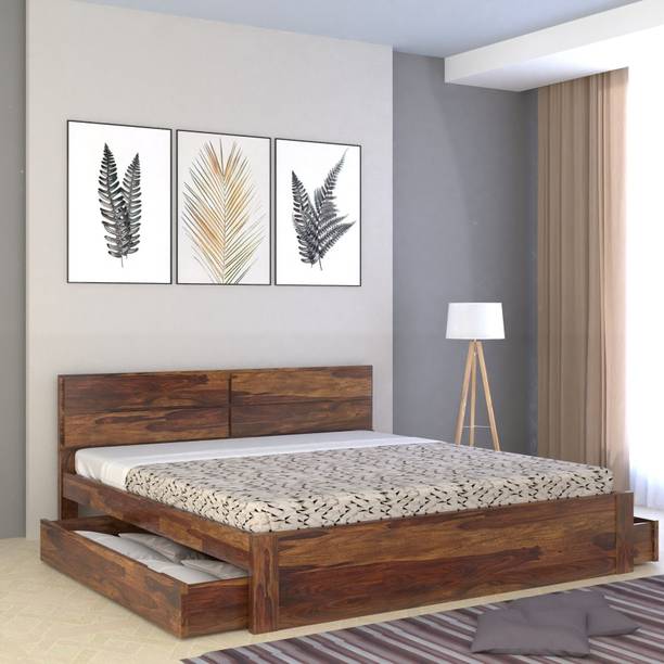 Vintage Home Simplicty Pure Sheesham ( Rosewood ) Jodhpur Furniture Solid Wood King Drawer Bed, 208.28 cm x 190.5 cm (6.83 ft x 6.25 ft)