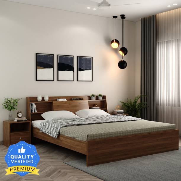 Wooden Street Celestia Without Storage Bed For Bedroom/Guest Room/Wooden Cot For Home Engineered Wood King Bed